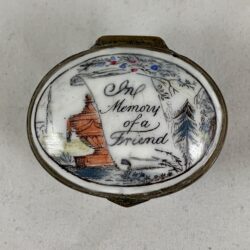 Bilston Battersea Enamel Memento Mori Patch/Snuff Box